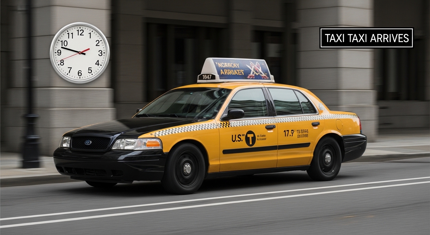 Person scheduling a taxi ride on smartphone