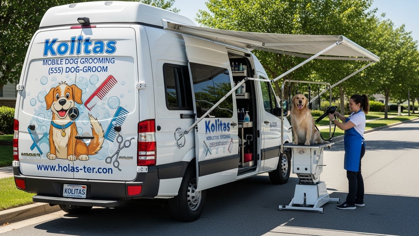 Camioneta de servicio a domicilio estetica canina